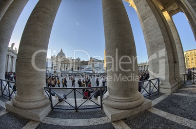 Giant Columns of Piazza San Pietro - St Peter Square in Rome
