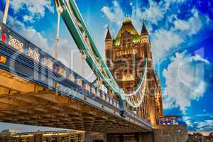 Beautiful lights of Tower Bridge in London