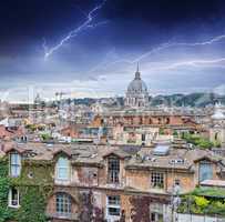 Beautiful panorama of Rome Homes and Landmarks