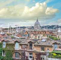 Beautiful panorama of Rome Homes and Landmarks
