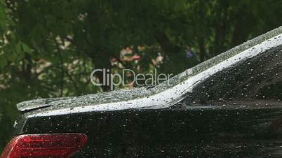 Car in the rain