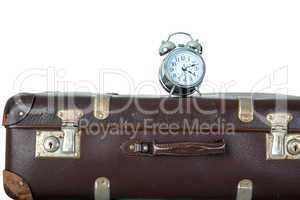 Old suitcase with Alarm Clock
