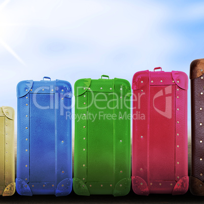 Several suitcases in the rank and file