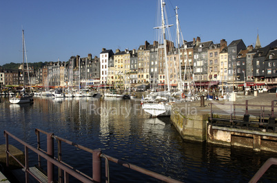 France, picturesque Vieux Bassin of Honfleur in Normandie