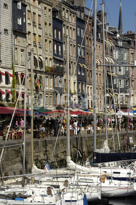 France, picturesque Vieux Bassin of Honfleur in Normandie