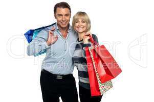 Husband and wife enjoying shopping