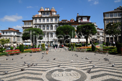 square in the city of Guimaraes in Portugal