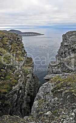 Blick  zur Landzunge Knivskjellodden am Nordkap in der Mittsomme