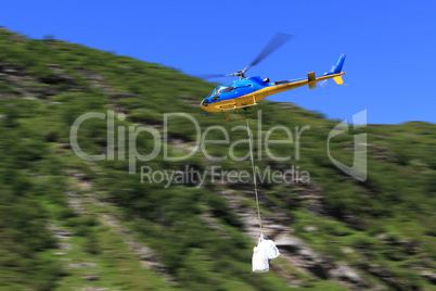 helicopter with bag