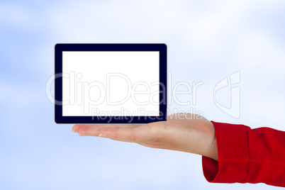 Hand holding Tablet PC