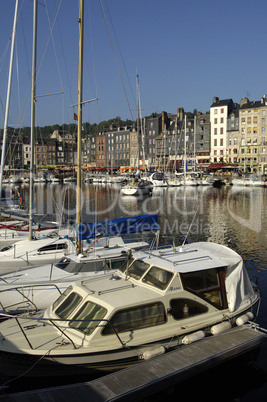 France, picturesque Vieux Bassin of Honfleur in Normandie