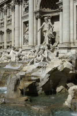 the famous trevi fountain or fontana di trevi in rome