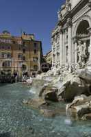 the famous trevi fountain or fontana di trevi in rome