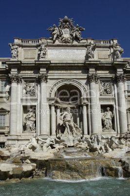 the famous trevi fountain or fontana di trevi in rome