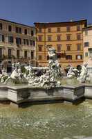 Italian architecture, fountain on Piazza Navona in Roma
