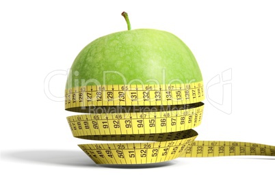 Apple with tape measure