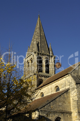 Ile de France, the old church of Jouy Le Moutier