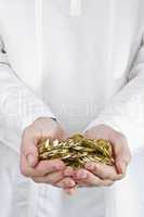 Coins in Hands