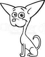 Chihuahua dog cartoon for coloring book