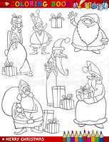 cartoon christmas themes for coloring book