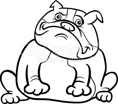 english bulldog dog cartoon for coloring book