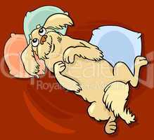 happy fluffy dog cartoon illustration
