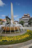 square in the city of Guimaraes in Portugal