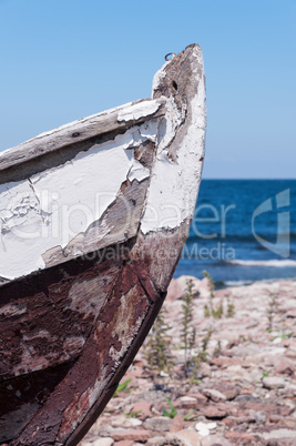 Prow of an old wooden boat