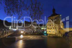 alte Rathaus in Bamberg, Deutschland in der Nacht