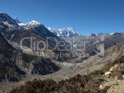 View Of Manang And High Mountains, Nepal