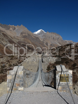Suspension bridge in the Annapurna Region