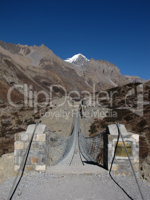 Suspension bridge in the Himalayas