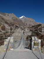 Suspension bridge in the Himalayas