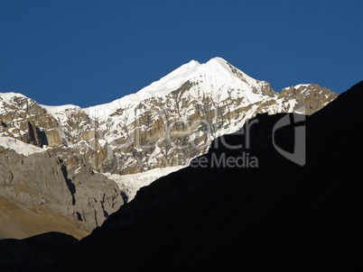 High Mountain Peak In Thorung Phedi, Nepal