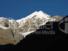 High Mountain Peak In Thorung Phedi, Nepal