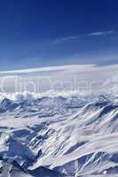 Top view of snowy mountains