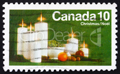 Postage stamp Canada 1972 Candles and Fruit, Christmas