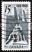 Postage stamp Canada 1968 Canadian Memorial near Vimy, France