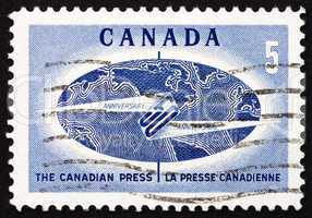 Postage stamp Canada 1967 Globe and Flash