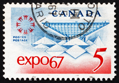 Postage stamp Canada 1967 Emblem and Canadian Pavilion