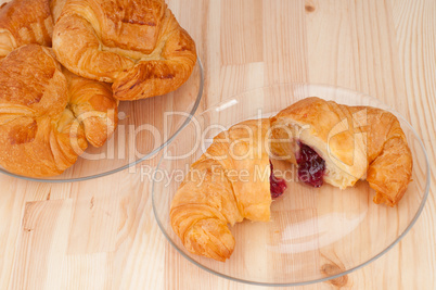 croissant French brioche filled with berries jam