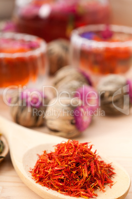 Herbal natural floral tea infusion with dry flowers