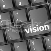 vision button showing concept of idea, creativity and success