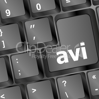 Closeup of avi key in a modern keyboard