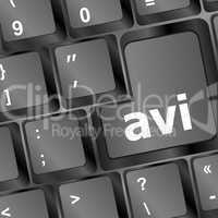 Closeup of avi key in a modern keyboard