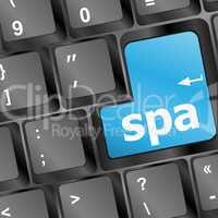 healthy lifestyle shown by spa computer button