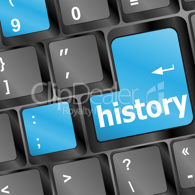 Laptop keyboard and key history on it