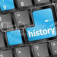 Laptop keyboard and key history on it