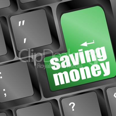 saving money for investment with a button on computer keyboard
