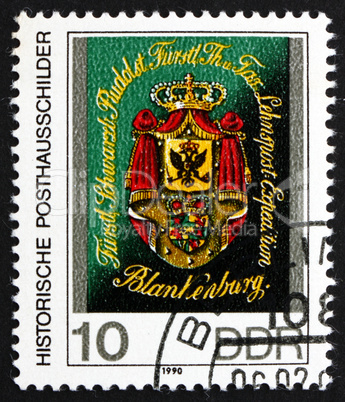 Postage stamp GDR 1990 Coat of Arms of Schwarzburg-Rudolstadt